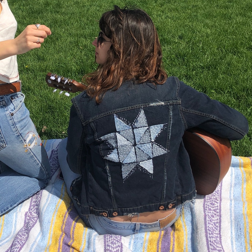 Appliqué Embroidered Denim Jacket